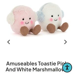 Amuseables Toastie Pink and White Marshmallow Plush